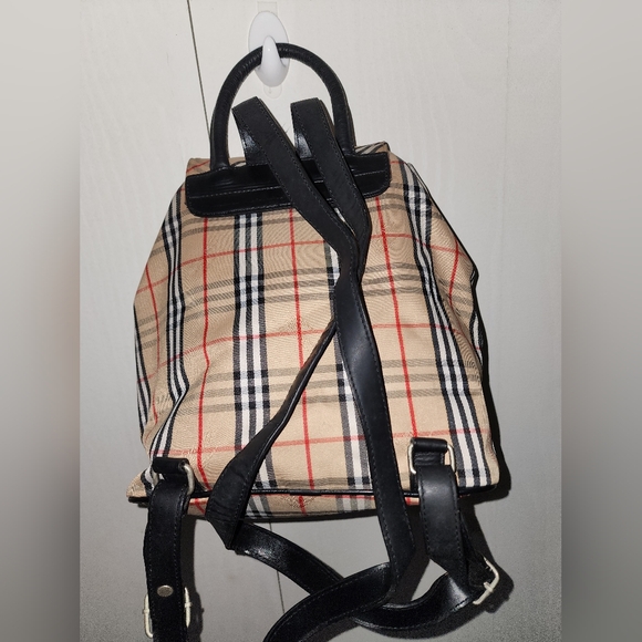 SOLD. Burberry Beige Checkered Backpack - Picture 3 of 15
